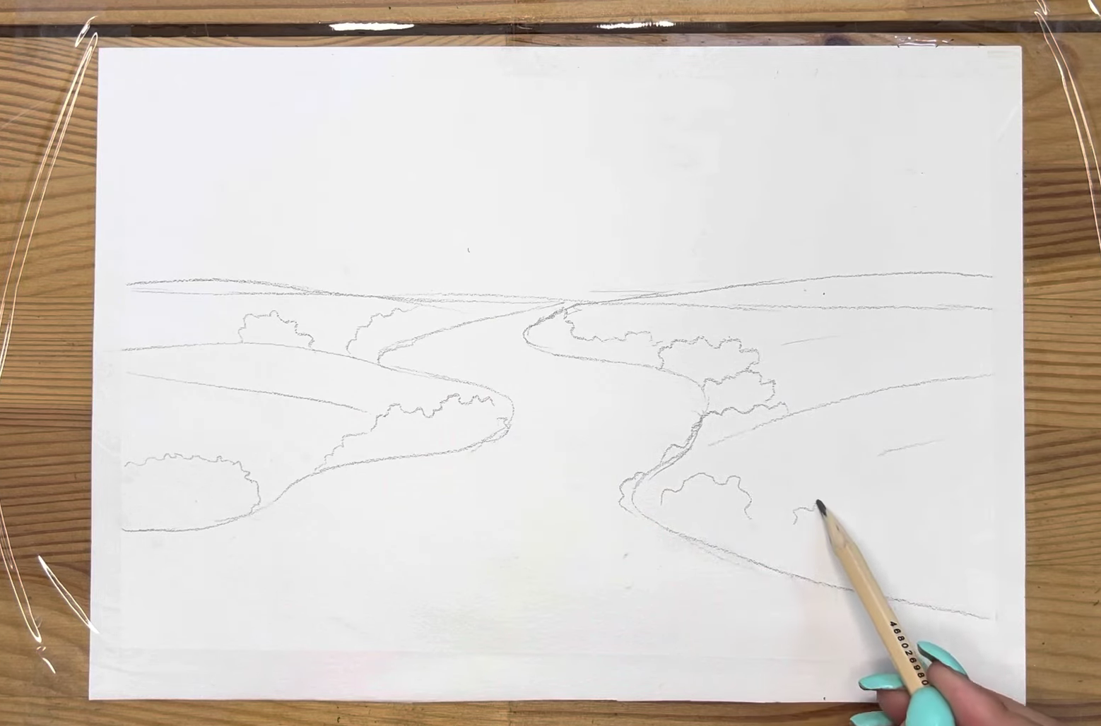Как нарисовать реку карандашом и акварелью начинающим. Рисунок поэтапно и легко